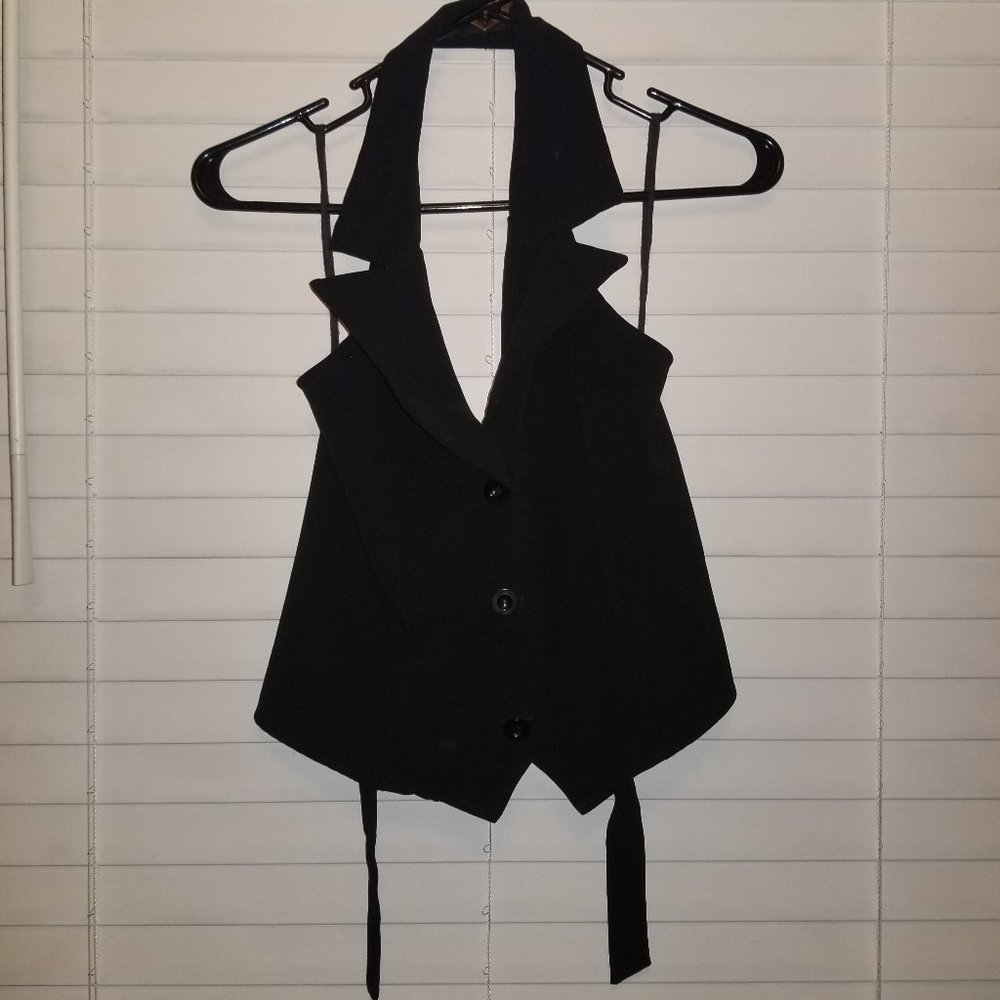 Lipstick black halter vest women's size med/small